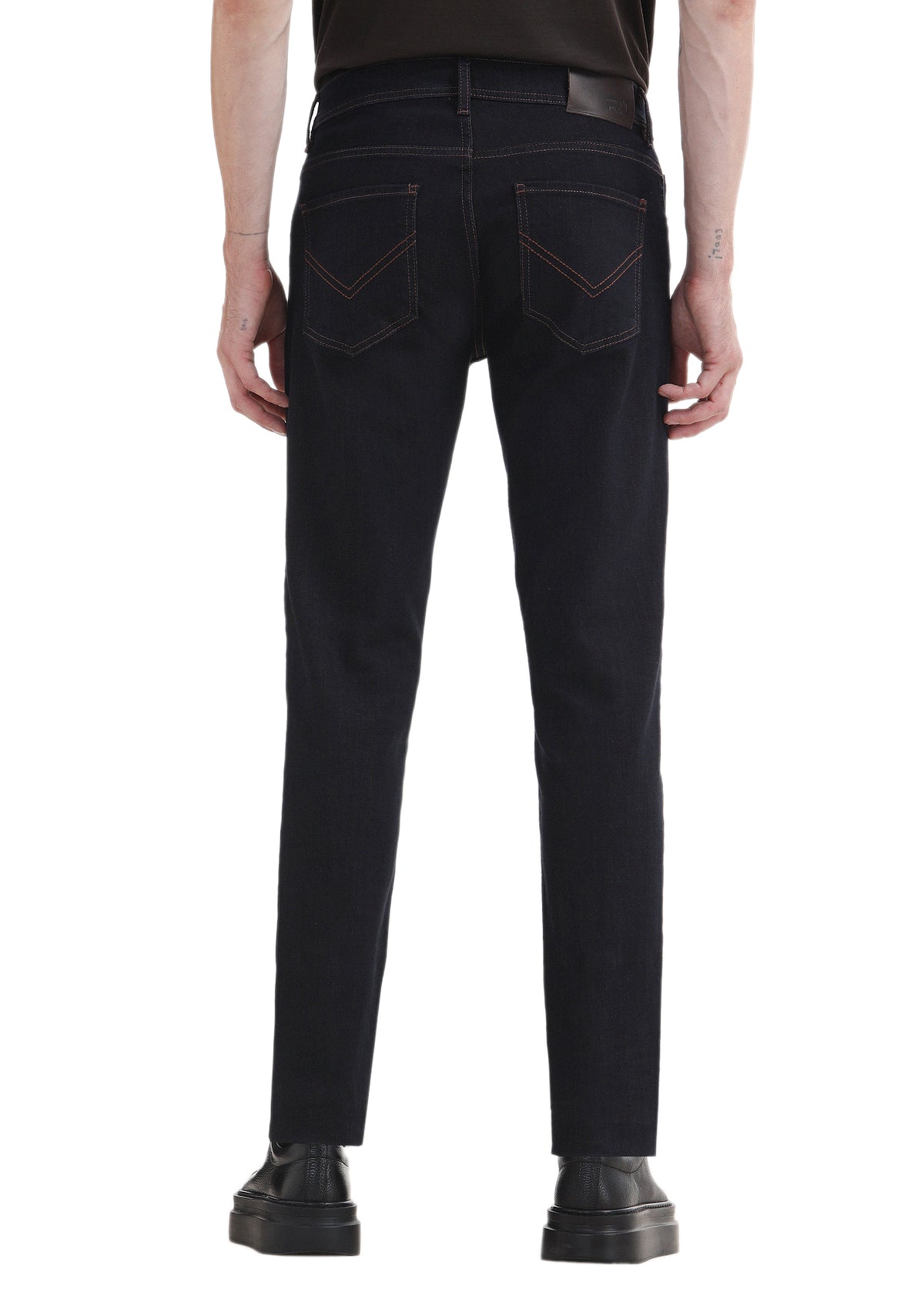 İndigo Düz Regular Fit Denim Pamuk Karışımlı Pantolon