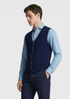 Lacivert Regular Fit V Yaka Casual Örme Triko Yelek