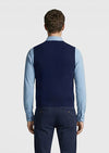Lacivert Regular Fit V Yaka Casual Örme Triko Yelek