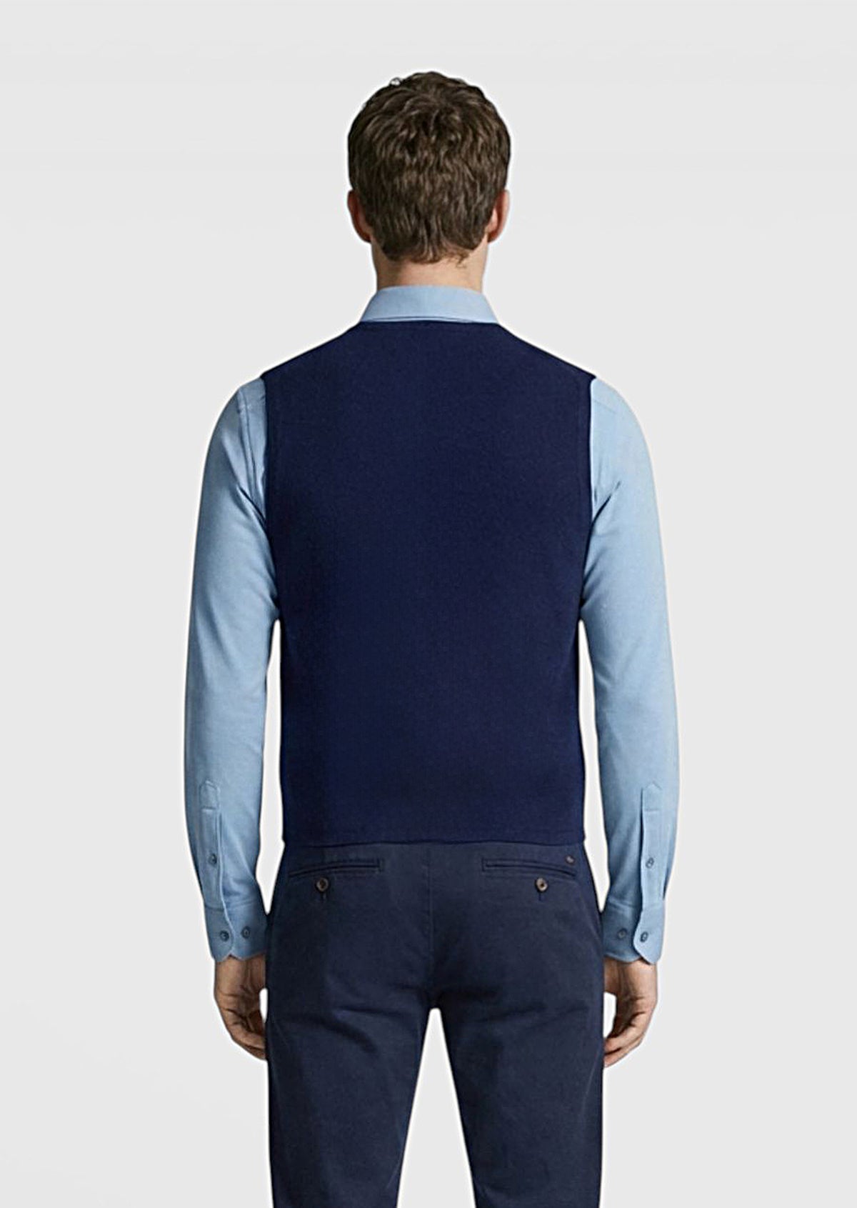 Lacivert Regular Fit V Yaka Casual Örme Triko Yelek