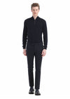 Lacivert Düz Dokuma Slim Fit Casual Pamuk Karışımlı Pantolon