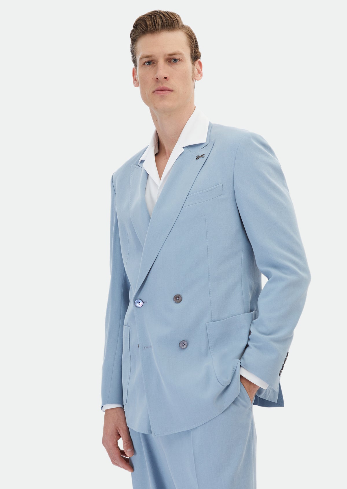 Mavi Düz Zeroweight Slim Fit Takım Elbise