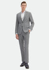 Gri Çizgili Zeroweight Slim Fit İpek Karışımlı Takım Elbise
