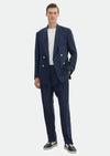 Lacivert Düz Zeroweight Slim Fit %100 Keten Takım Elbise