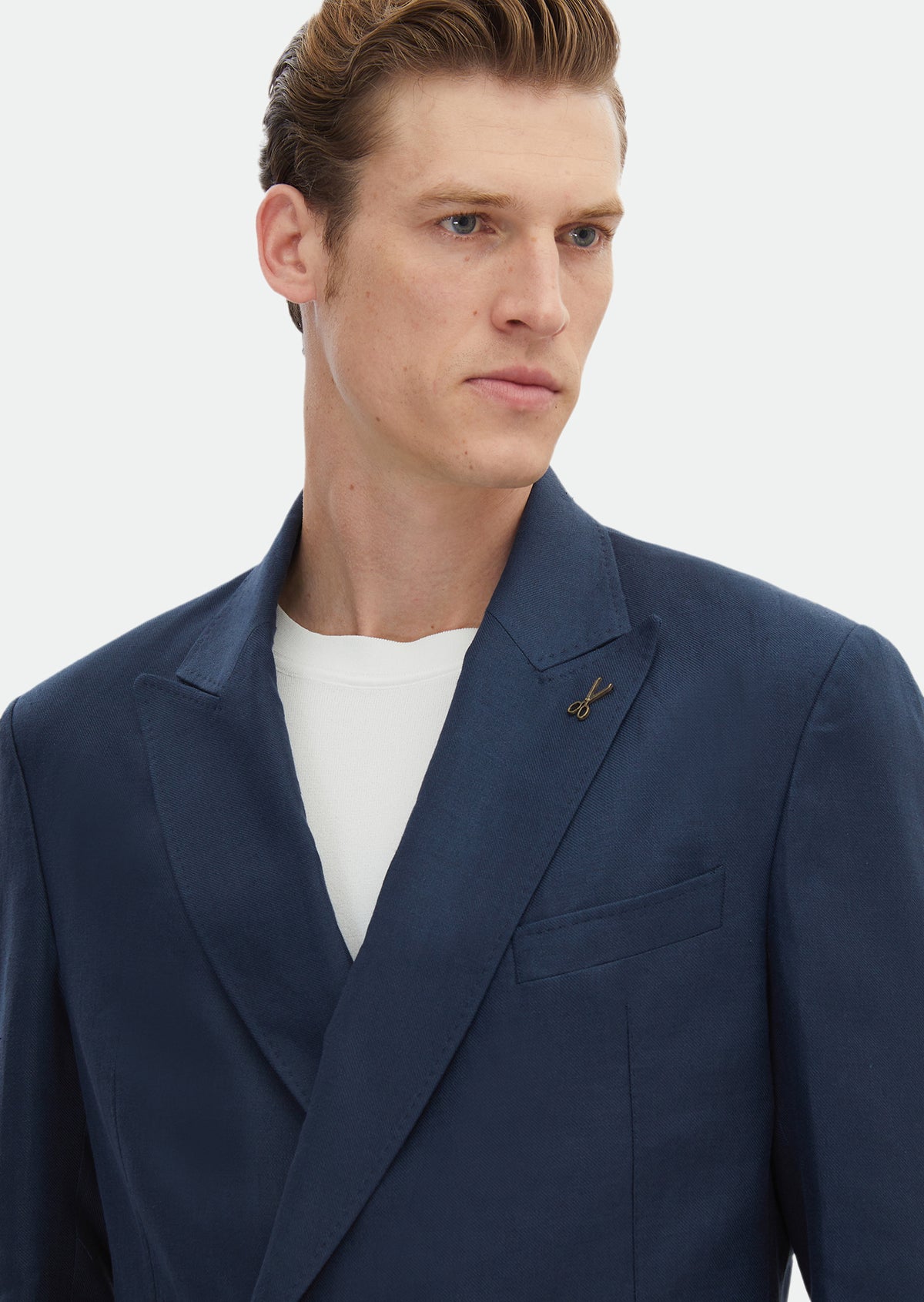 Lacivert Düz Zeroweight Slim Fit %100 Keten Takım Elbise