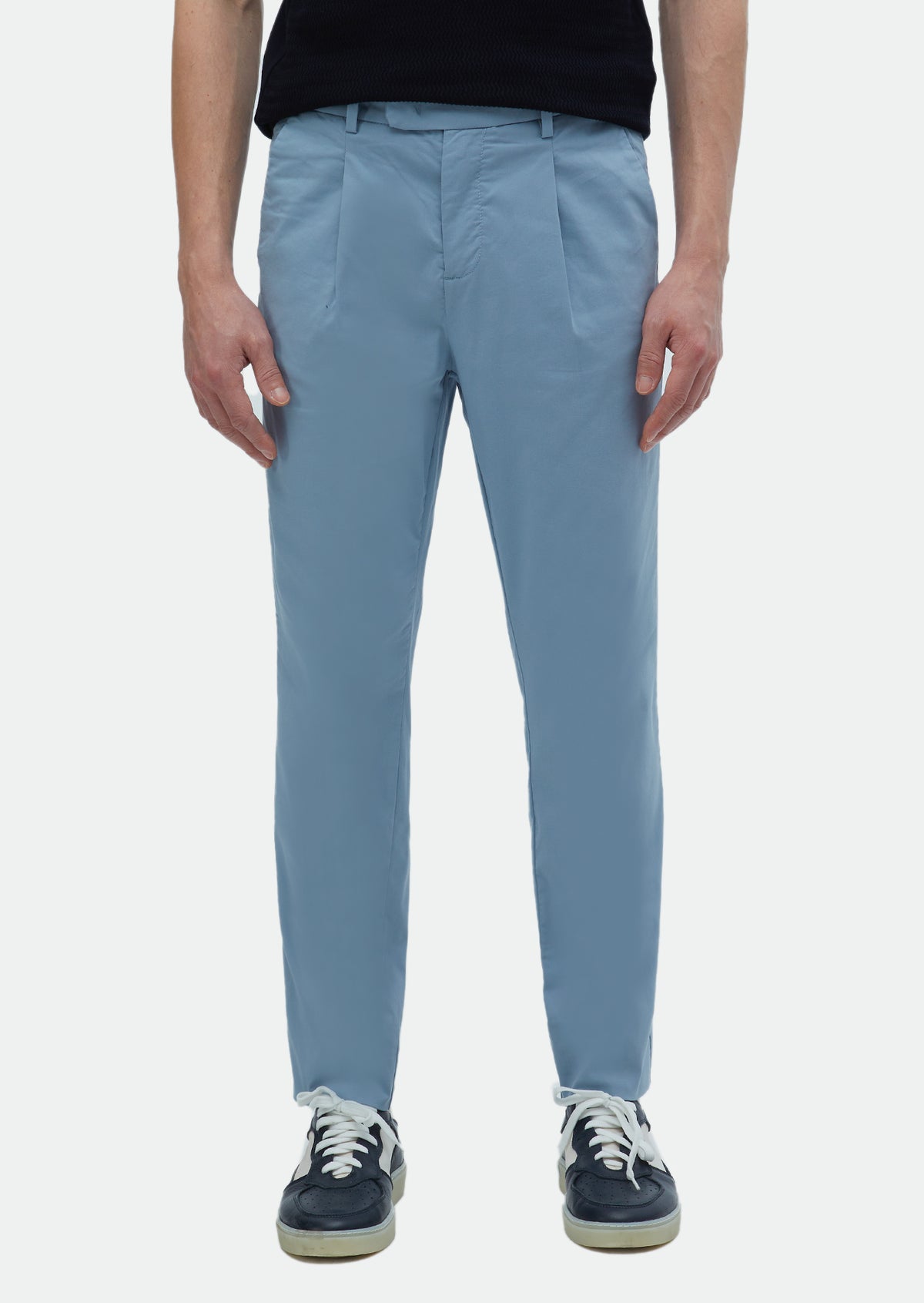 Mavi Düz Dokuma Regular Fit Casual Pamuk Karışımlı Pantolon
