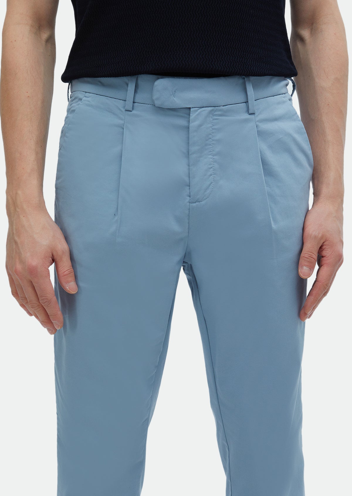 Mavi Düz Dokuma Regular Fit Casual Pamuk Karışımlı Pantolon