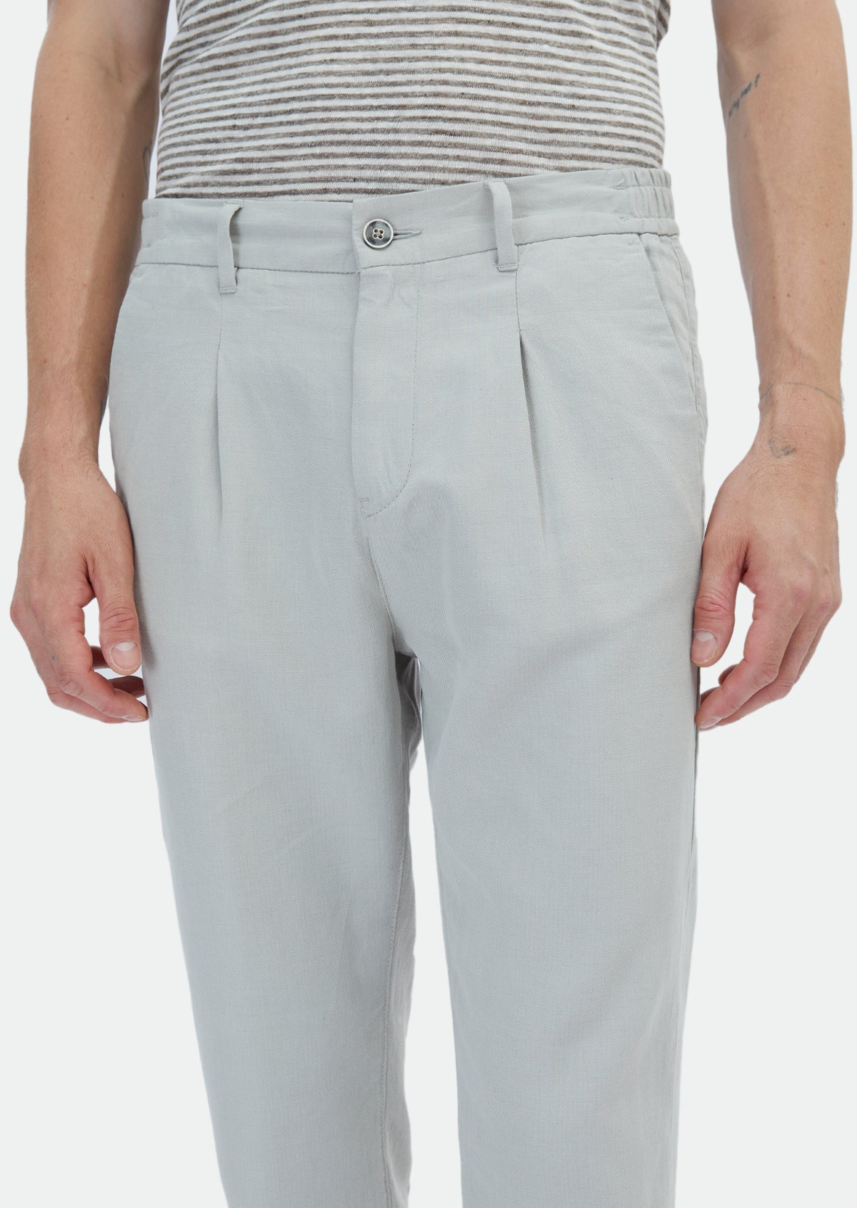 Gri Desenli Dokuma Jogging Fit Casual Pamuk Karışımlı Pantolon