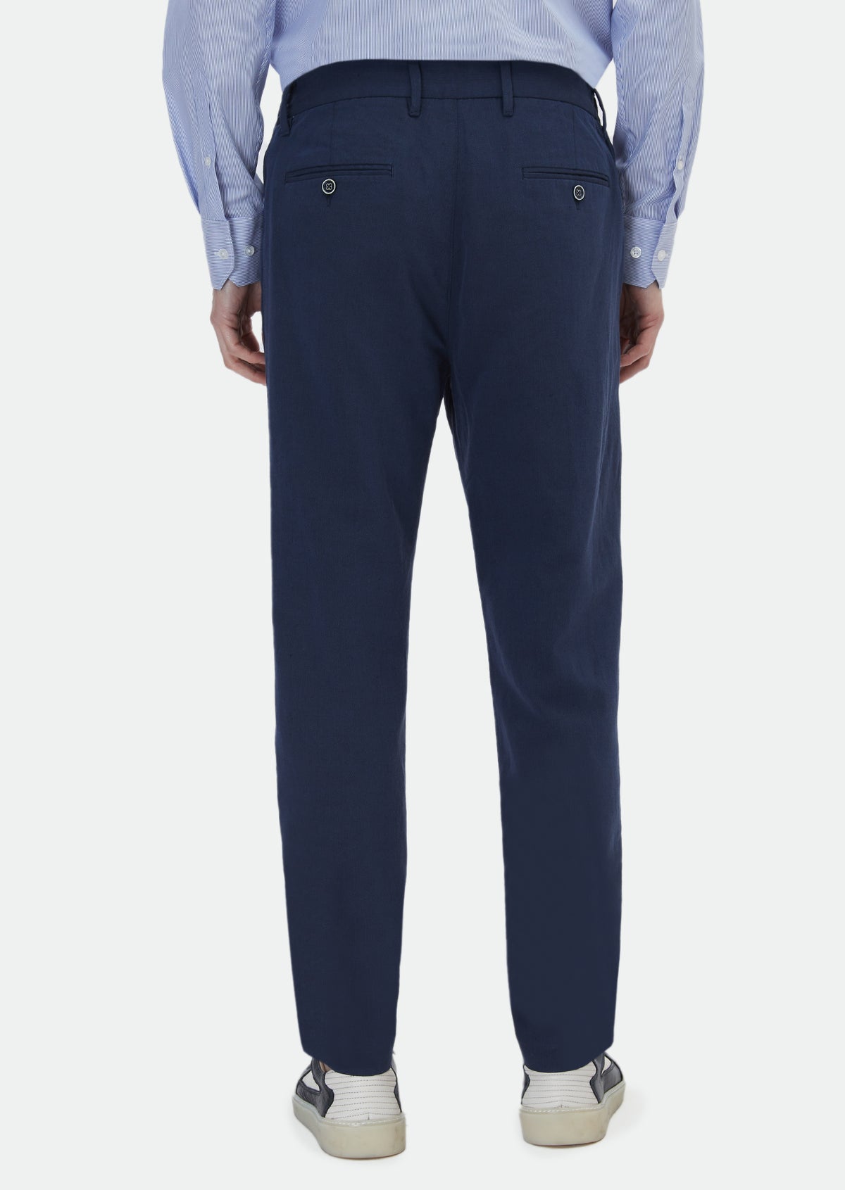 Lacivert Desenli Dokuma Jogging Fit Casual Pamuk Karışımlı Pantolon