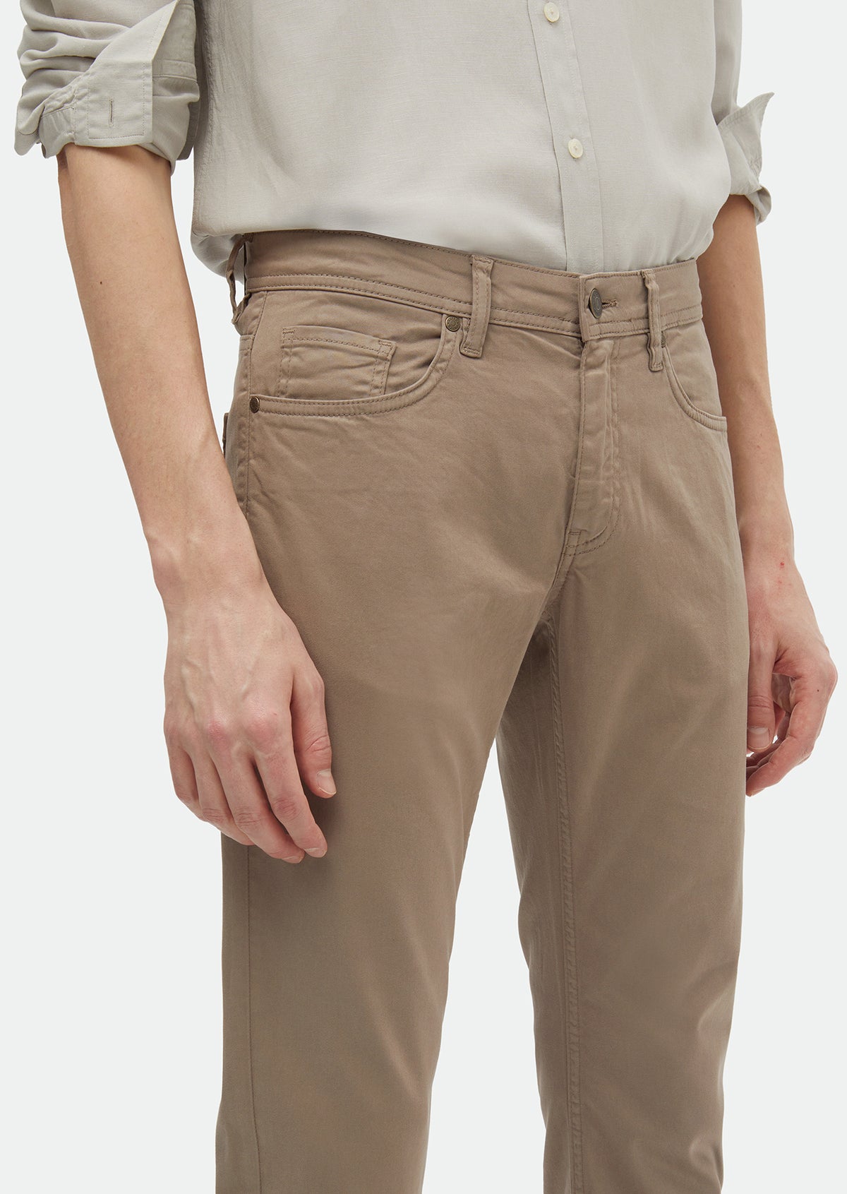 Vizon Düz Dokuma Slim Fit Casual Pamuk Karışımlı Pantolon
