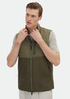Haki Regular Fit Dik Yaka Casual Dokuma Spor Yelek