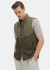 Haki Regular Fit Dik Yaka Casual Dokuma Spor Yelek