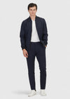 Lacivert Regular Fit Dik Yaka Casual Dokuma Mont