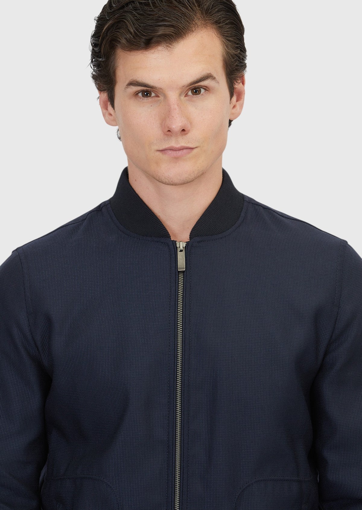 Lacivert Regular Fit Dik Yaka Casual Dokuma Mont