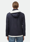 Lacivert Regular Fit Kapüşonlu Denim Dokuma Mont