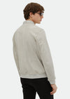 Gri Regular Fit Dik Yaka Casual Süet Deri Mont