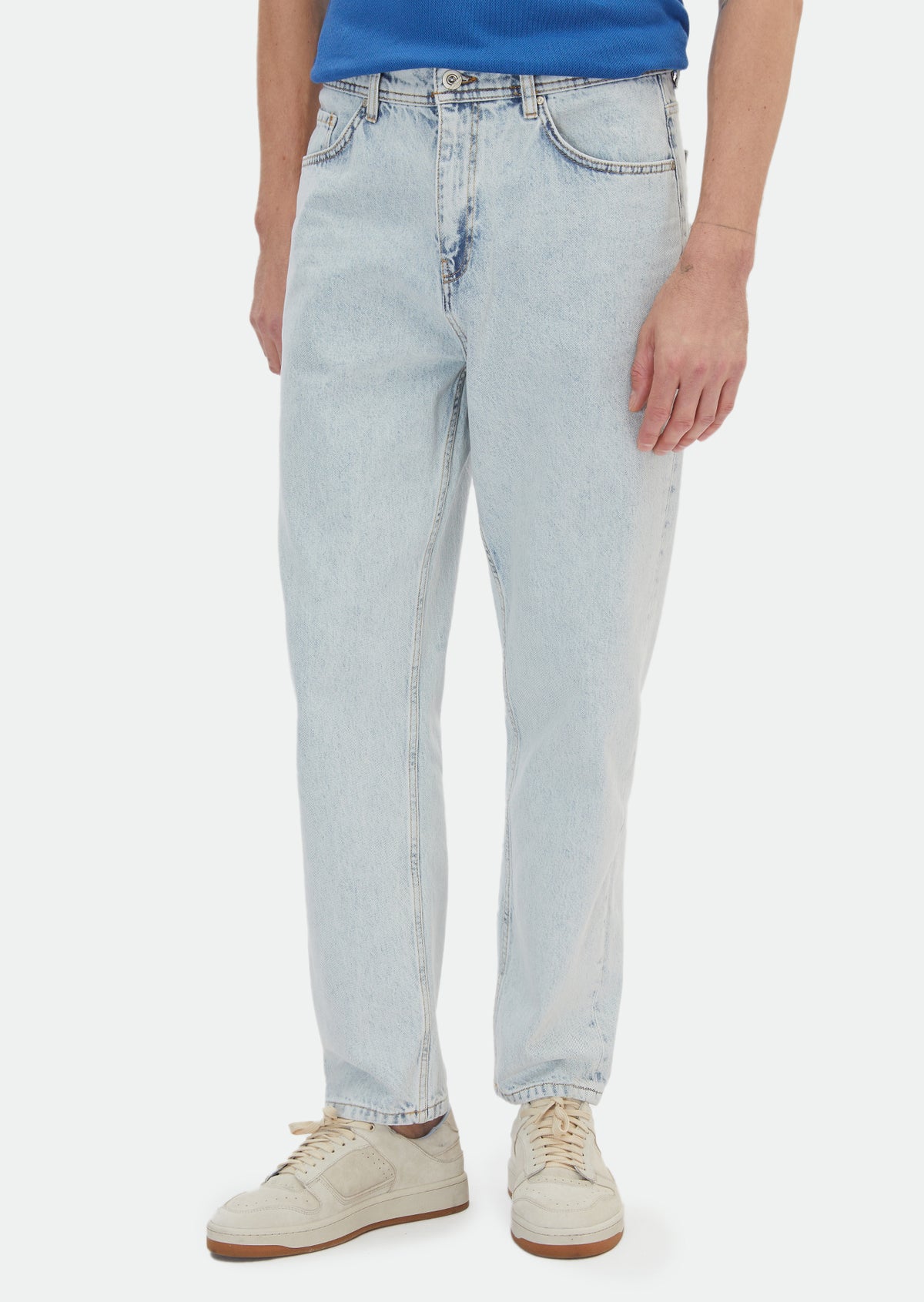 Mavi Düz Loose Fit Denim %100 Pamuk Pantolon