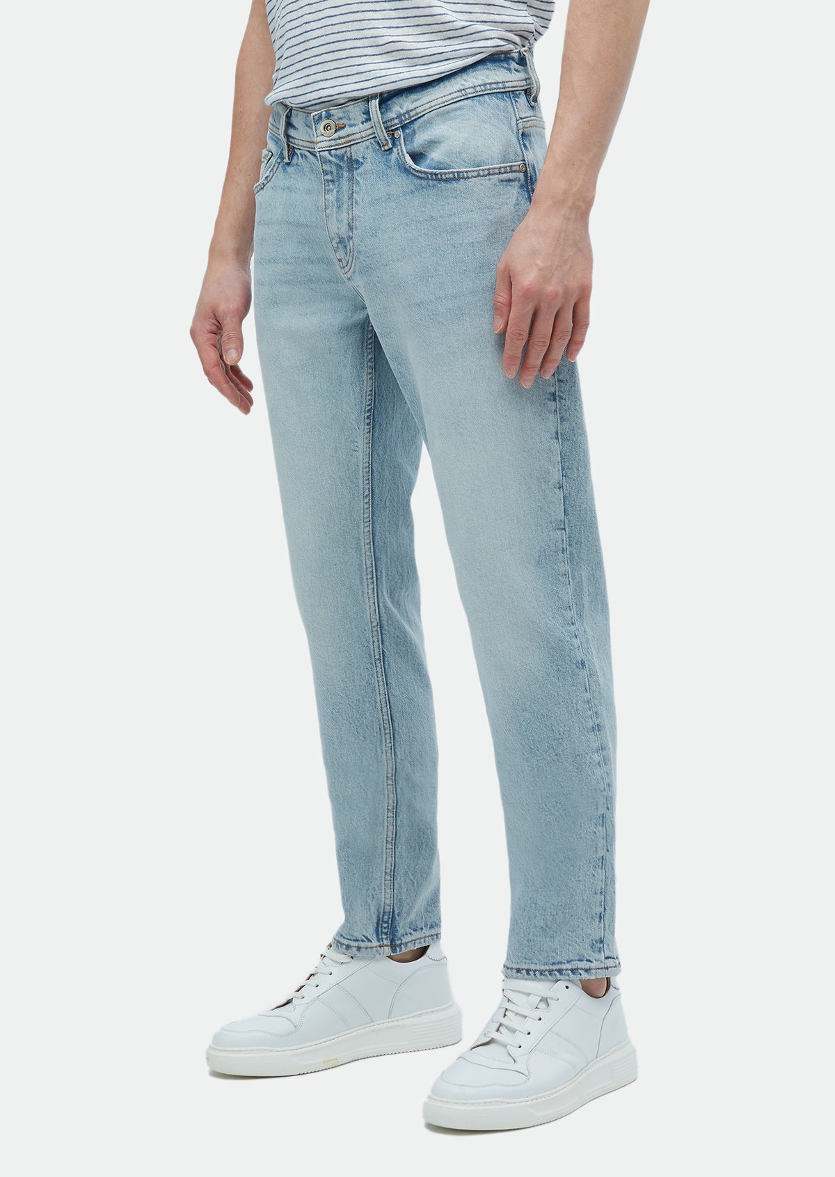 Mavi Düz Regular Fit Denim Pamuk Karışımlı Pantolon