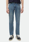İndigo Düz Regular Fit Denim Pamuk Karışımlı Pantolon