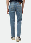 İndigo Düz Regular Fit Denim Pamuk Karışımlı Pantolon