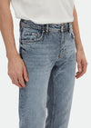 İndigo Düz Regular Fit Denim Pamuk Karışımlı Pantolon