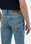 İndigo Düz Regular Fit Denim %100 Pamuk Pantolon