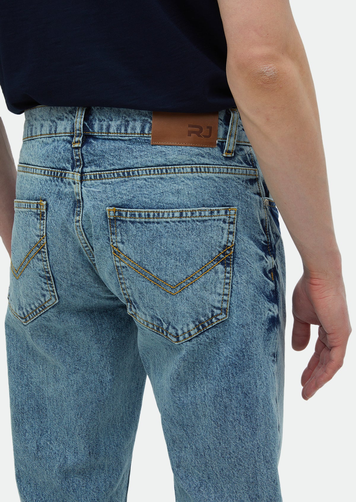 İndigo Düz Regular Fit Denim %100 Pamuk Pantolon