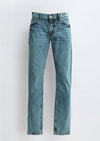 İndigo Düz Regular Fit Denim %100 Pamuk Pantolon