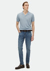 İndigo Düz Slim Fit Denim Pamuk Karışımlı Pantolon