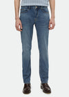İndigo Düz Slim Fit Denim Pamuk Karışımlı Pantolon
