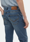 İndigo Düz Slim Fit Denim Pamuk Karışımlı Pantolon