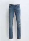 İndigo Düz Slim Fit Denim Pamuk Karışımlı Pantolon