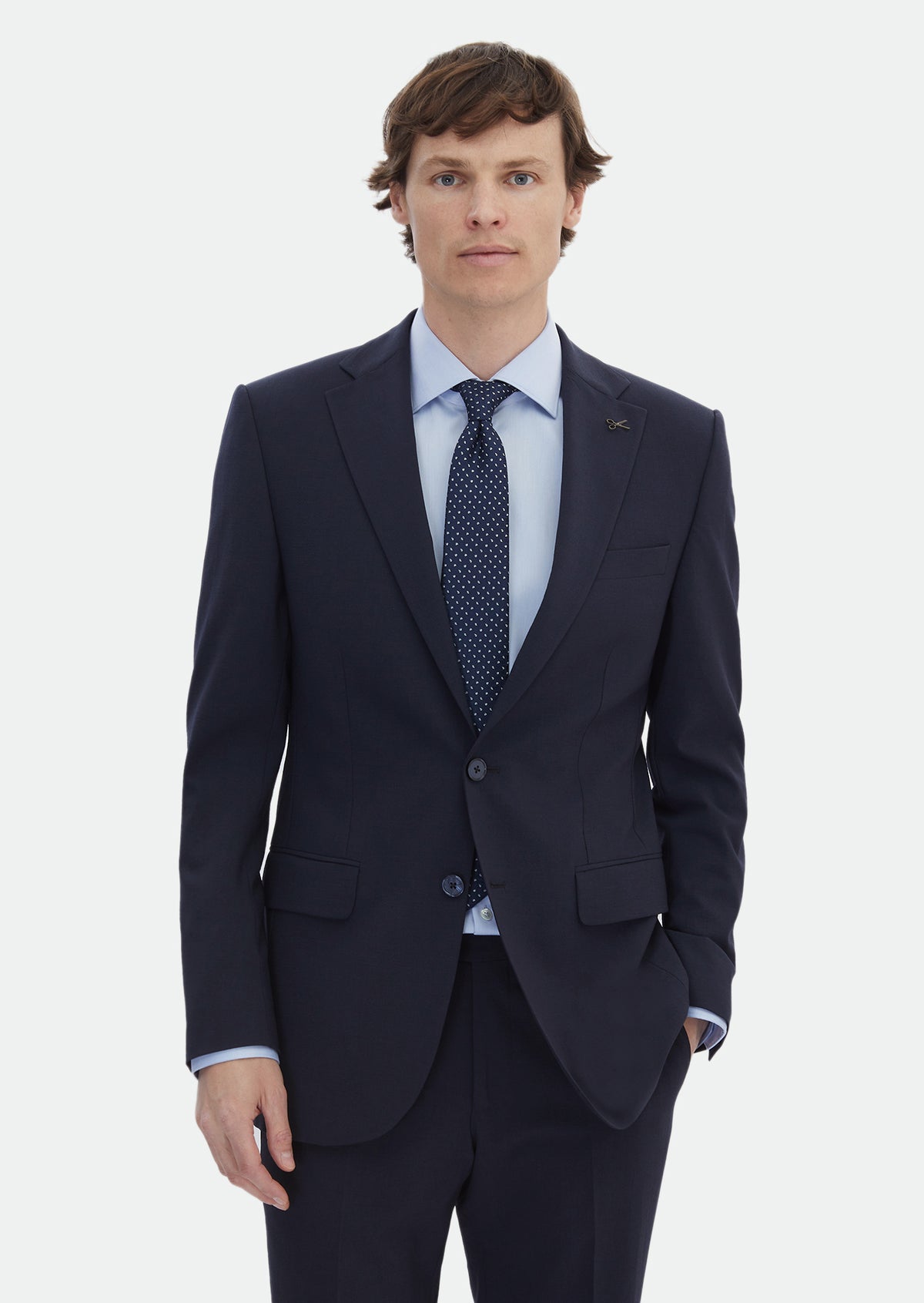 Lacivert Mikro Thin&taller Slim Fit Yün Karışımlı Takım Elbise