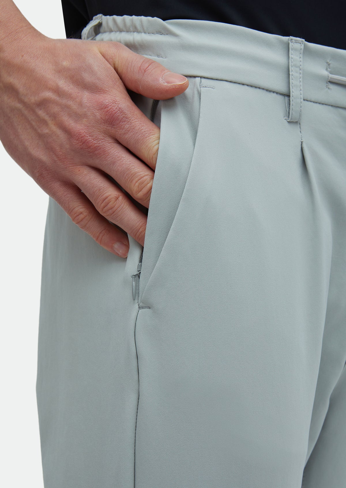 Açık Gri Düz Dokuma Jogging Fit Casual Pantolon