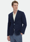 Lacivert Düz Zeroweight Slim Fit Pamuk Karışımlı Örme Ceket