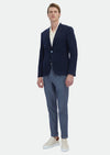 Lacivert Düz Zeroweight Slim Fit Pamuk Karışımlı Örme Ceket