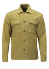 Yağ Yeşili Düz Regular Fit Uzun Dokuma Pamuk Karışımlı Overshirt