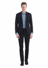 Lacivert Düz Zeroweight Slim Fit Yün Karışımlı Örme Ceket