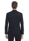 Lacivert Düz Zeroweight Slim Fit Yün Karışımlı Örme Ceket