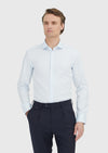 Açık Mavi Düz Slim Fit Uzun Dokuma Klasik %100 Pamuk Gömlek