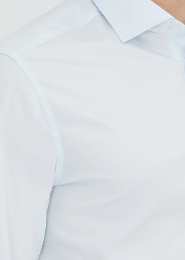 Açık Mavi Düz Slim Fit Uzun Dokuma Klasik %100 Pamuk Gömlek