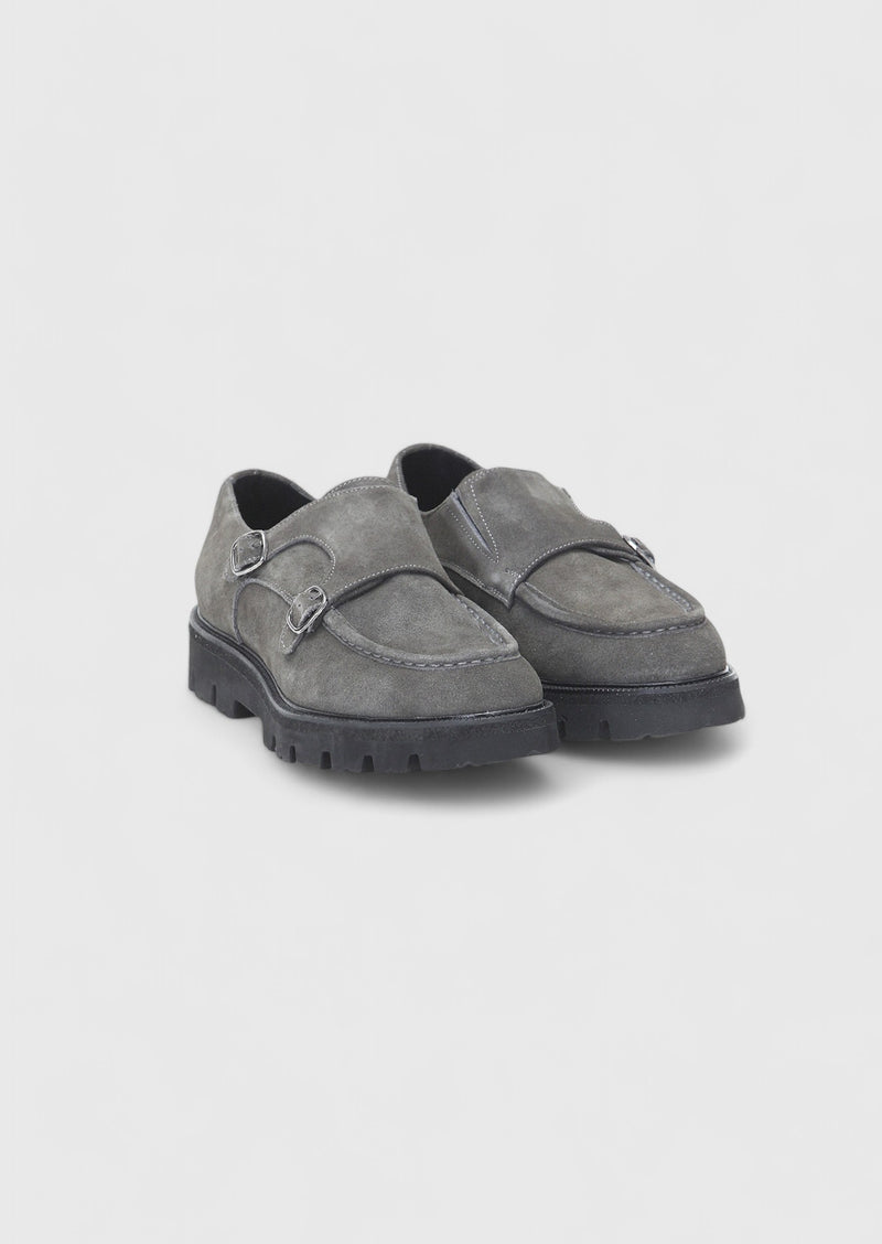 Koyu Gri Deri Casual Loafer