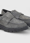 Koyu Gri Deri Casual Loafer