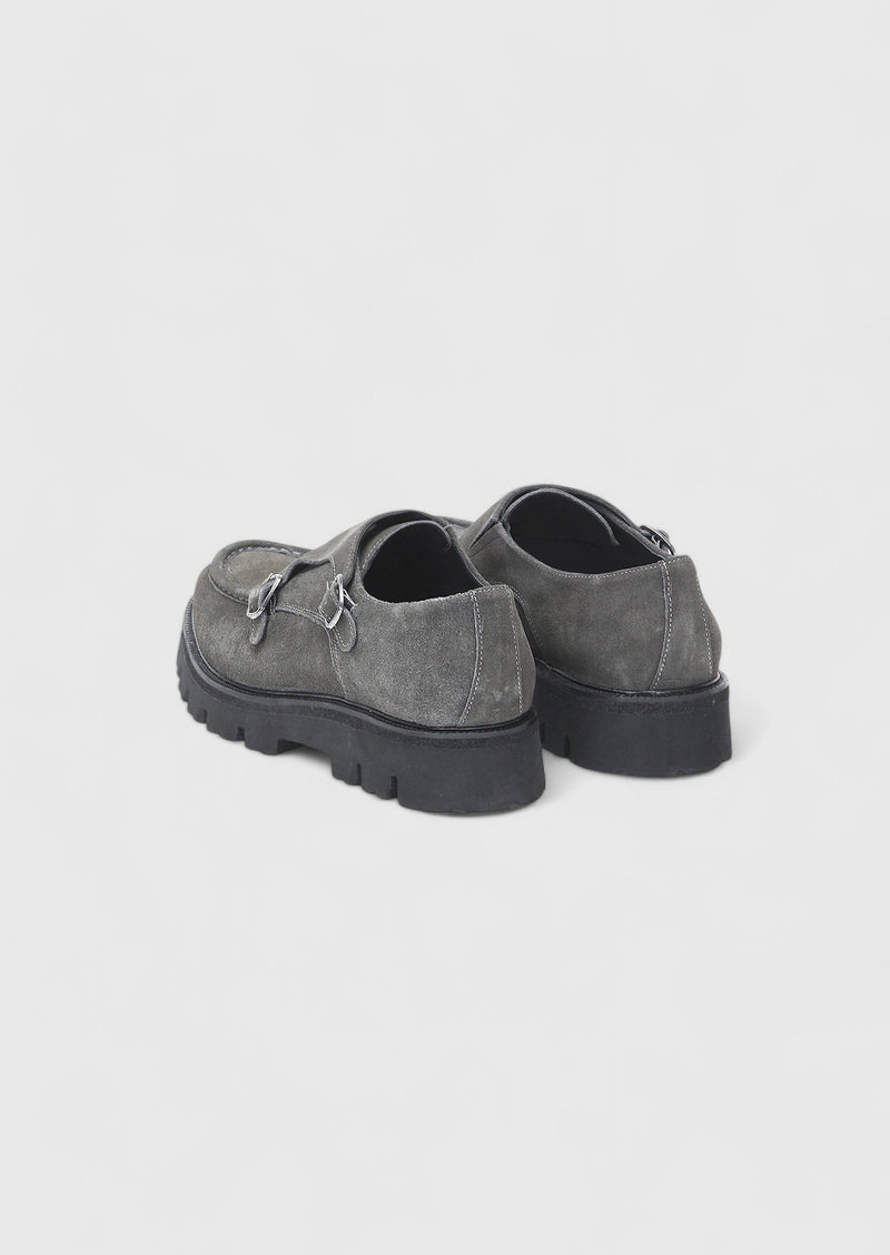 Koyu Gri Deri Casual Loafer