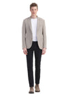 Bej Mikro Slim Fit Yün Karışımlı Ceket