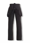 Siyah Düz Dokuma Regular Fit Casual Pantolon