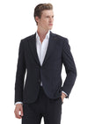 Lacivert Düz Zeroweight Slim Fit Pamuk Karışımlı Örme Takım Elbise