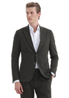 Haki Düz Zeroweight Slim Fit Pamuk Karışımlı Örme Takım Elbise