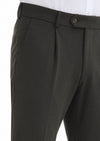 Haki Düz Zeroweight Slim Fit Pamuk Karışımlı Örme Takım Elbise