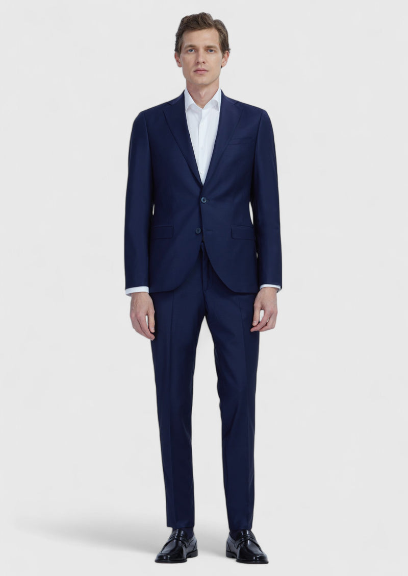 Saks Düz Fashion Slim Fit Yün Karışımlı Takım Elbise